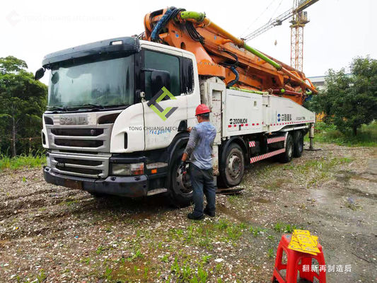 8×4 benutzte Betonpumpe-LKW-Scania-Fahrgestelle benutzte konkrete Boom-Pumpe